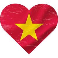 vietnam drapeau dans cœur forme grunge ancien. vietnam drapeau cœur. vecteur drapeau, symbole.