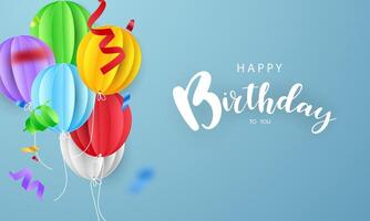 célébrer votre anniversaire Contexte avec magnifique des ballons vecteur illustration.