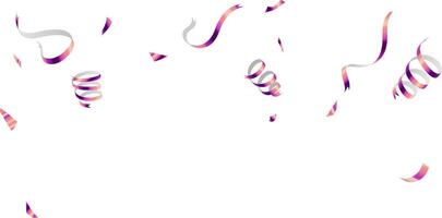zigzag ruban fleuri confettis vecteur illustration mouche vecteur illustration