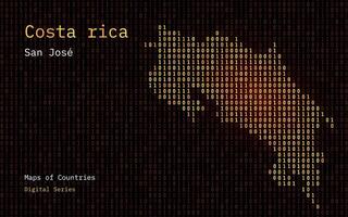 costa rica carte montré dans binaire code modèle. matrice Nombres, zéro, un. monde des pays vecteur Plans. numérique séries