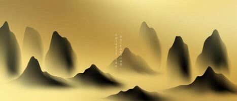 moderne conception vecteur illustration de magnifique chinois encre paysage peinture.