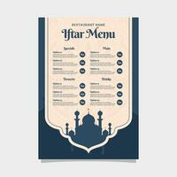 iftar menu modèle islamique Contexte conception, bien modèle pour restaurant menu conception. vecteur