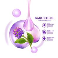 bakuchio sérum Naturel rétinol pour peau se soucier cosmétique affiche, bannière conception vecteur