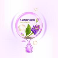 bakuchio sérum Naturel rétinol pour peau se soucier cosmétique affiche, bannière conception vecteur