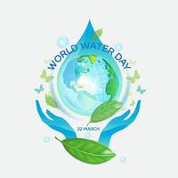 concept de écologie et monde l'eau journée logo conception modèle vecteur
