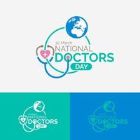 international médecins' journée vecteur logo un événement concept