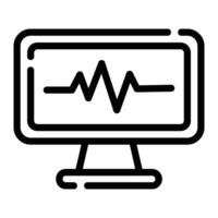 cardiogramme ligne icône Contexte blanc vecteur