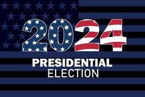 uni États de Amérique 2024 présidentiel élection journée. 2024 présidentiel élection bannière conception. Etats-Unis présidentiel élection 2024. élection vote bannière, affiche. vecteur