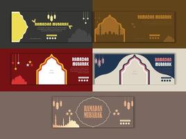 Ramadan mubarak social médias couverture conception collection vecteur