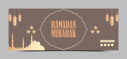 Ramadan mubarak social médias couverture conception modèle vecteur