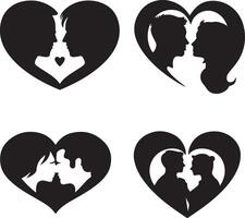 l'amour forme silhouette illustration conception vecteur