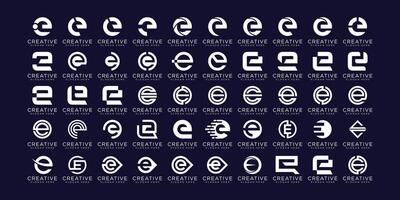 ensemble de modèle de conception de logo lettre e initiale vecteur