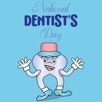 nationale dentiste journée signe vecteur
