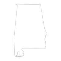 Alabama contour carte vecteur