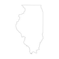 Illinois contour carte vecteur