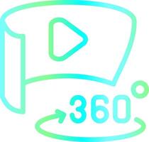 360 diplôme vidéo Créatif icône conception vecteur