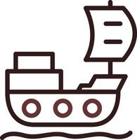 conception d'icône créative de bateau pirate vecteur