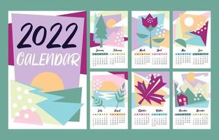 concept abstrait calendrier 2022 vecteur