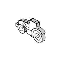 tracteur construction voiture véhicule isométrique icône vecteur illustration