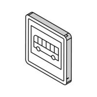 autobus route signe isométrique icône vecteur illustration