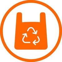 conception d'icône créative de sac en plastique recyclé vecteur