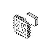 puce pour animal de compagnie isométrique icône vecteur illustration