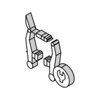 vélo frein tampons nettoyage et ajustement isométrique icône vecteur illustration