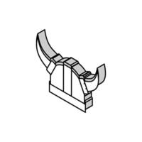 casque viking emblème isométrique icône vecteur illustration