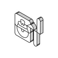 soie dentaire se soucier isométrique icône vecteur illustration