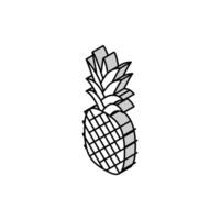 ananas un entier isométrique icône vecteur illustration