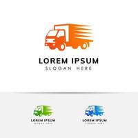 création de logo de services de livraison de fret. Élément de conception d'icône de vecteur de camion rapide