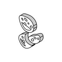 salami tranche nourriture Couper isométrique icône vecteur illustration