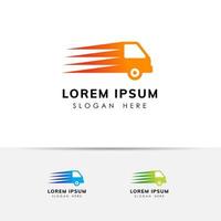 création de logo de services de livraison de fret. Élément de conception d'icône de vecteur de camion rapide