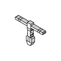 robinet clé outil isométrique icône vecteur illustration