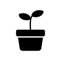 mis en pot plante icône symbole vecteur modèle collection
