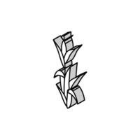 blé plante vert isométrique icône vecteur illustration