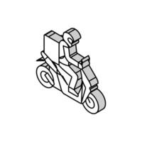 moto courrier isométrique icône vecteur illustration