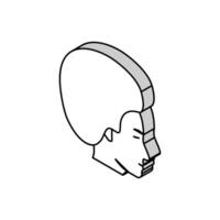 afro coiffure Masculin isométrique icône vecteur illustration