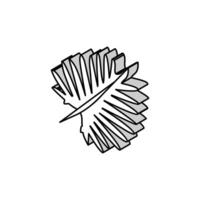 philodendron tropical feuille isométrique icône vecteur illustration
