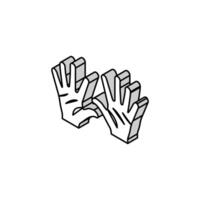 Dix nombre main geste isométrique icône vecteur illustration