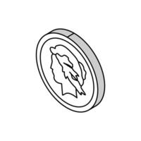 dollar pièce de monnaie isométrique icône vecteur illustration