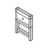 côté table vivant pièce isométrique icône vecteur illustration