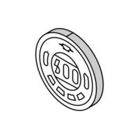 JPY pièce de monnaie isométrique icône vecteur illustration