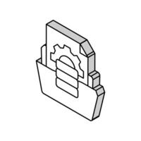 Les données document papier isométrique icône vecteur illustration