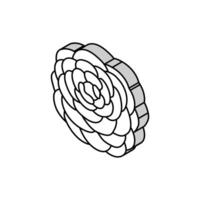 camélia fleur printemps isométrique icône vecteur illustration