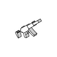 fusil arme guerre isométrique icône vecteur illustration