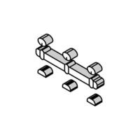 pied rail Matériel meubles raccord isométrique icône vecteur illustration