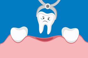 suppression de une malade dent avec une dentaire instrument vecteur