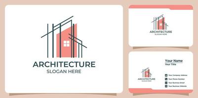 bâtiment architecte logo et affaires carte vecteur