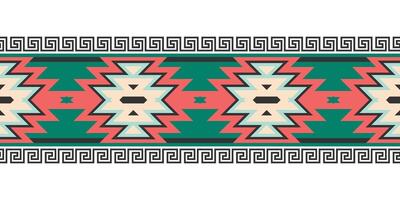 aztèque tribal géométrique ethnique sans couture modèle. ethnique Oriental Bande frontière ornement vecteur. ancien originaire de américain africain mexicain. traditionnel ornement. conception textile, tissu, tapis, emballage. vecteur